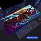 Eco-friendly Monster Glowing RGB LED Mouse Pad 4mm Thickness for Gaming Keyboard USB Anti-slip Rubber Base Desk Mat